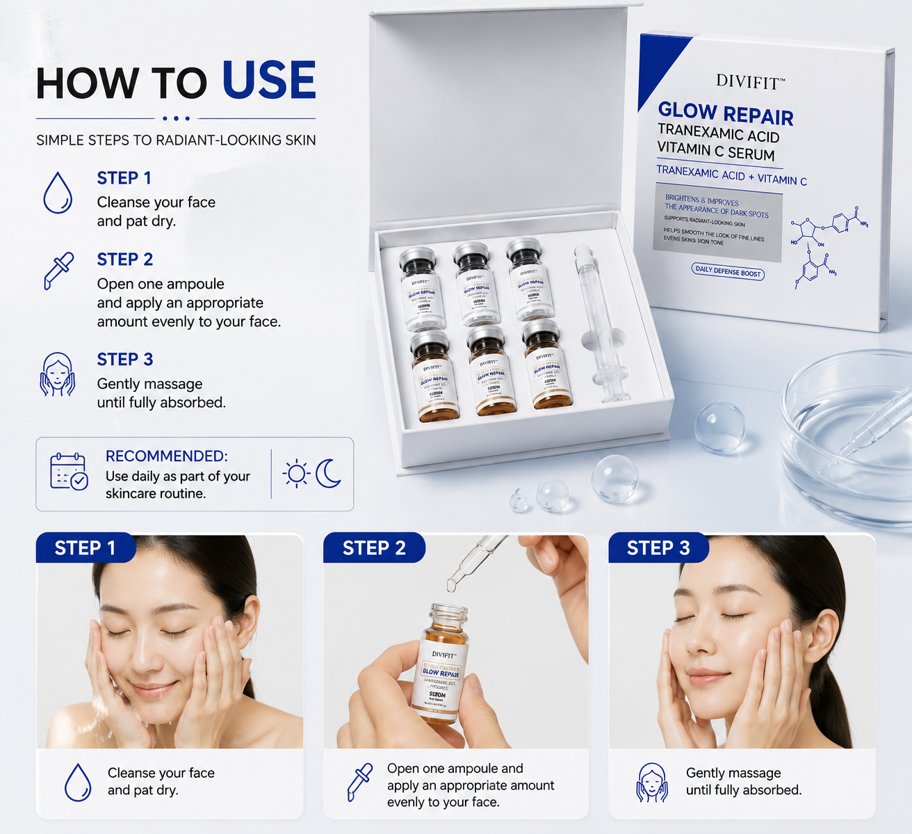 DIVIFIT Glow Repair Tranexamic Acid Vitamin C Serum