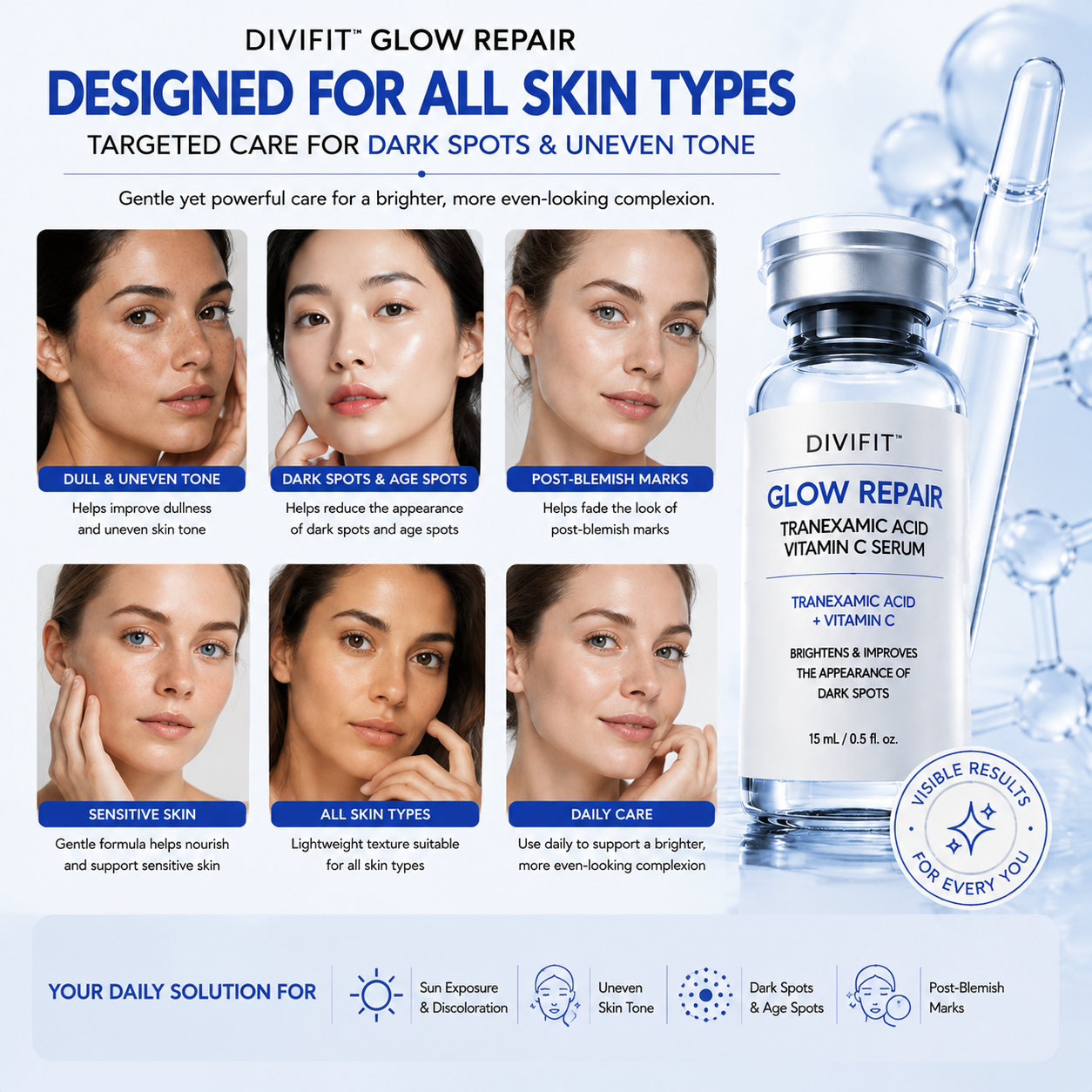 DIVIFIT Glow Repair Tranexamic Acid Vitamin C Serum
