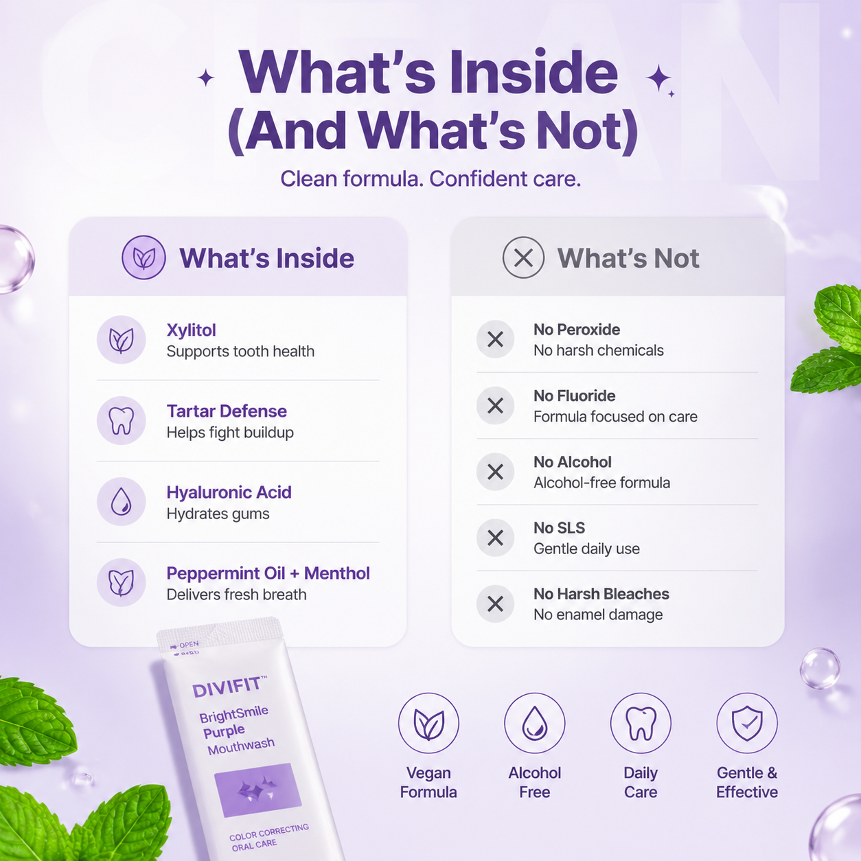 DIVIFIT™ BrightSmile Purple Mouthwash