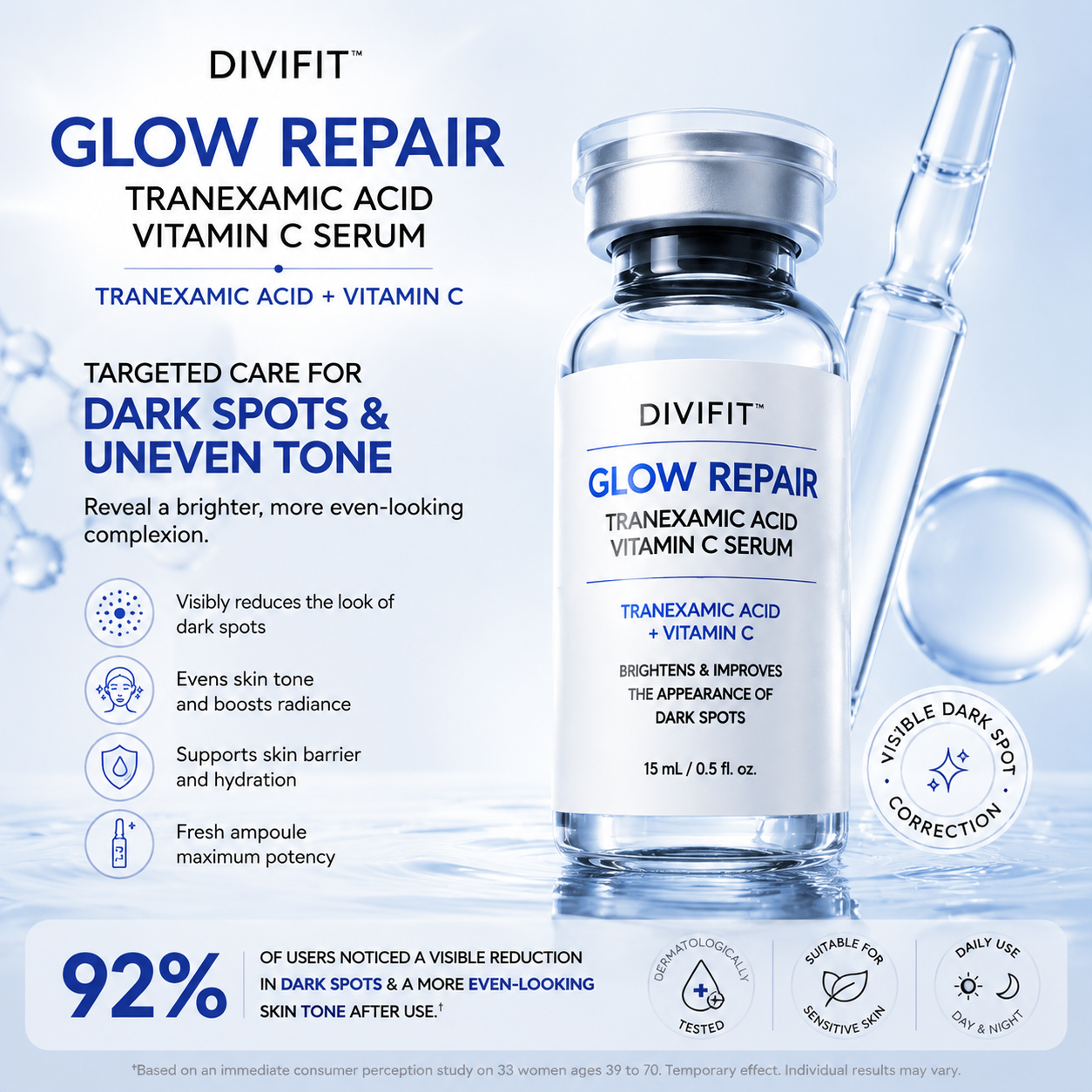 DIVIFIT Glow Repair Tranexamic Acid Vitamin C Serum